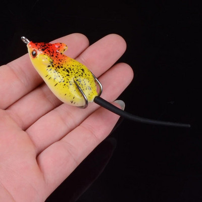 Topwater Mouse Wobbler kalastuslant 5cm 8g pehme silikoonsööt väikese lusikaga Attract Isca kunstlik leurre bass 3D silmadele