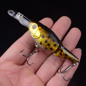 1 τεμ. Floating Minnow Fishing Lure Hard Artificial Crank Baits 3D Eyes 9,5cm 10,5g Wobblers Crankbait πρίμα αγκίστρια μπάσο