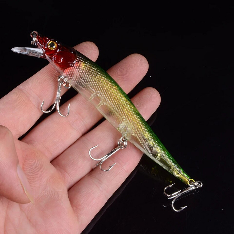 1 vnt Isca 11,5 cm 13,7 g žvejybos masalas Minnow kietas masalas su trimis žvejybos kabliukais žvejybos reikmenys vobleris 3D Eyes Crankbait