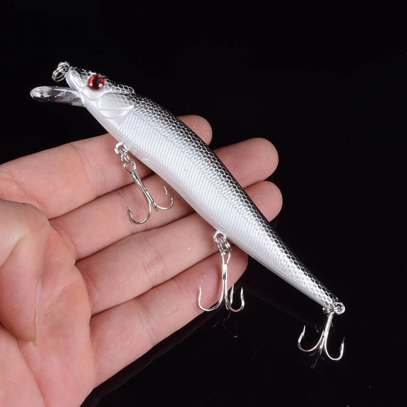 1 vnt Isca 11,5 cm 13,7 g žvejybos masalas Minnow kietas masalas su trimis žvejybos kabliukais žvejybos reikmenys vobleris 3D Eyes Crankbait
