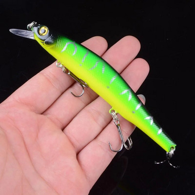 1gab 12,5cm 17g Minnow zvejas mānekļi Vobleri Crankbaits Jerkbaits Mākslīgās cietās ēsmas āķi 3D acis karpu Pesca makšķerēšanai
