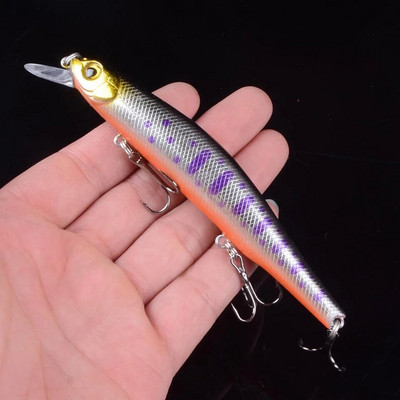 1gab 12,5cm 17g Minnow zvejas mānekļi Vobleri Crankbaits Jerkbaits Mākslīgās cietās ēsmas āķi 3D acis karpu Pesca makšķerēšanai