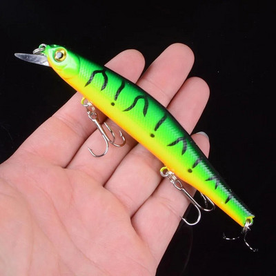 1gab 12,5cm 17g Minnow zvejas mānekļi Vobleri Crankbaits Jerkbaits Mākslīgās cietās ēsmas āķi 3D acis karpu Pesca makšķerēšanai