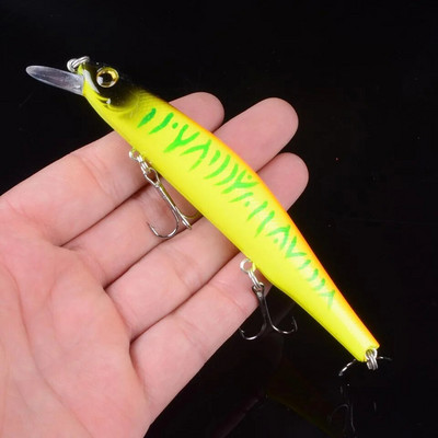 1gab 12,5cm 17g Minnow zvejas mānekļi Vobleri Crankbaits Jerkbaits Mākslīgās cietās ēsmas āķi 3D acis karpu Pesca makšķerēšanai