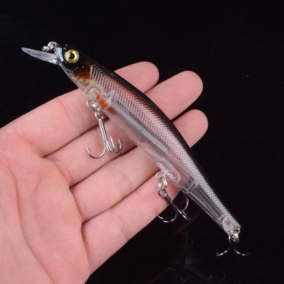 1gab 12,5cm 17g Minnow zvejas mānekļi Vobleri Crankbaits Jerkbaits Mākslīgās cietās ēsmas āķi 3D acis karpu Pesca makšķerēšanai
