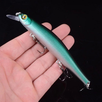 1gab 12,5cm 17g Minnow zvejas mānekļi Vobleri Crankbaits Jerkbaits Mākslīgās cietās ēsmas āķi 3D acis karpu Pesca makšķerēšanai