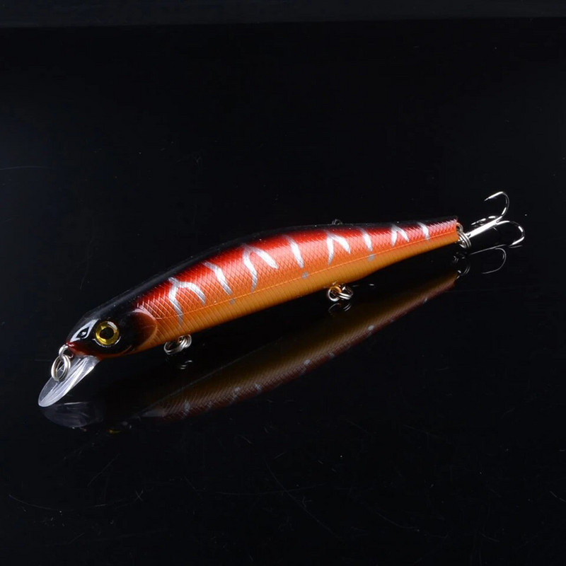 1gab 12,5cm 17g Minnow zvejas mānekļi Vobleri Crankbaits Jerkbaits Mākslīgās cietās ēsmas āķi 3D acis karpu Pesca makšķerēšanai