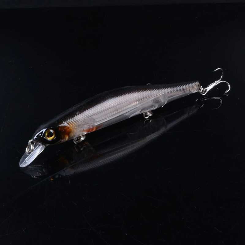 1gab 12,5cm 17g Minnow zvejas mānekļi Vobleri Crankbaits Jerkbaits Mākslīgās cietās ēsmas āķi 3D acis karpu Pesca makšķerēšanai