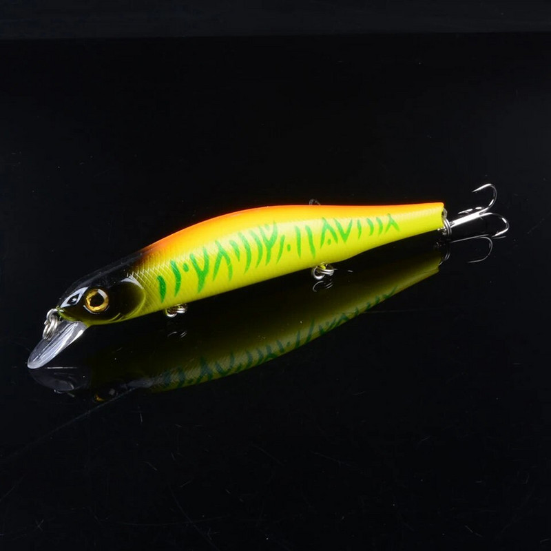 1gab 12,5cm 17g Minnow zvejas mānekļi Vobleri Crankbaits Jerkbaits Mākslīgās cietās ēsmas āķi 3D acis karpu Pesca makšķerēšanai