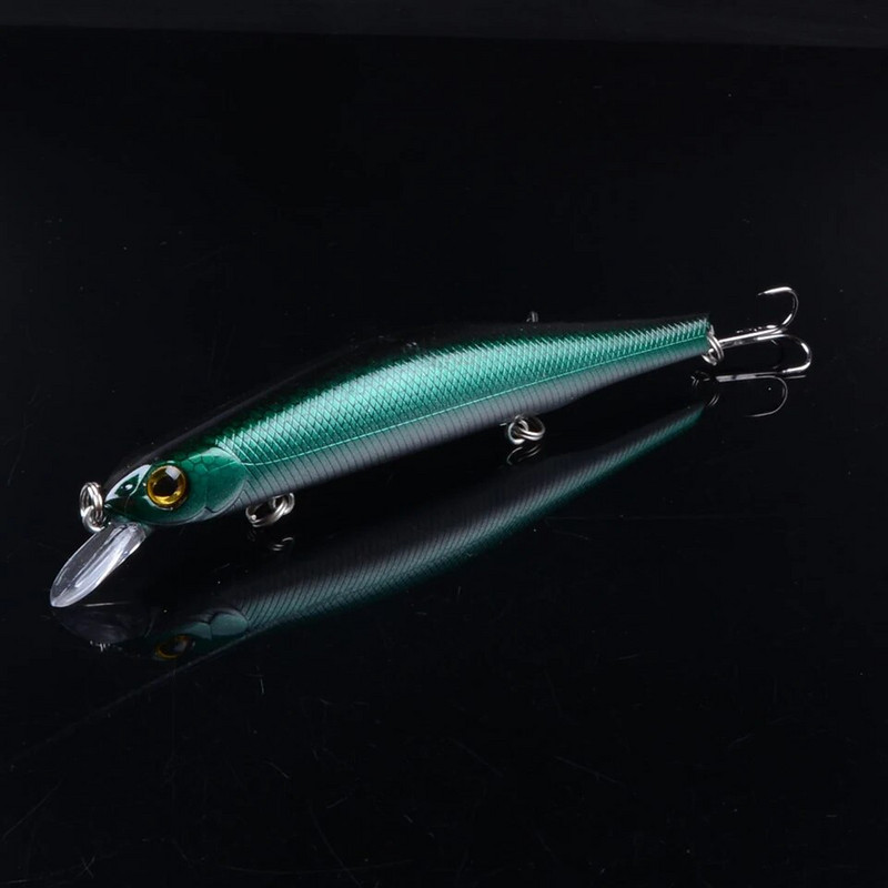 1gab 12,5cm 17g Minnow zvejas mānekļi Vobleri Crankbaits Jerkbaits Mākslīgās cietās ēsmas āķi 3D acis karpu Pesca makšķerēšanai