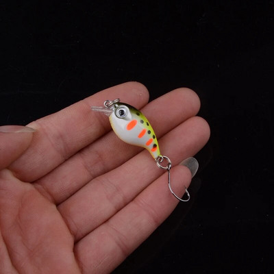 1 buc. Nalucă de pescuit Minnow 3,3 cm 2,2 g Crankbait Momeală dură Topwater Artificial Wobbler Bass Japonia Accesorii pentru pescuit cu muscă Ochi 3D