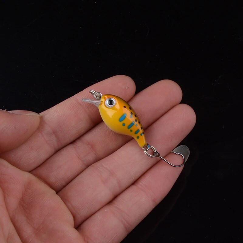 1 tk Minnow kalapüügilant 3,3 cm 2,2 g Crankbait kõva sööt Topwater kunstlik vobler bass Jaapani kärbsepüügi tarvikud 3D silmad