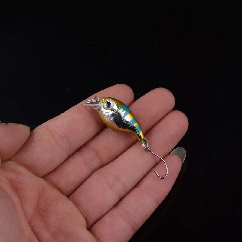 1 tk Minnow kalapüügilant 3,3 cm 2,2 g Crankbait kõva sööt Topwater kunstlik vobler bass Jaapani kärbsepüügi tarvikud 3D silmad