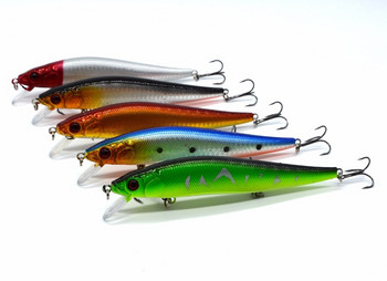 1 ΤΕΜ/τσάντα 5 χρώματα 14 cm 23,7 g Fishing Lure Minnow Hard Bait with 3 Fishing Hooks Fishing Tackle Lure 3D Eyes #04