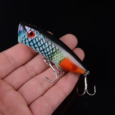 Popper Isca mākslīgais 7cm 11,8g makšķerēšanas māneklis cietās plastmasas vobleri dziļūdens Crankbait 4 krāsas Pieejamas 3D Eyes