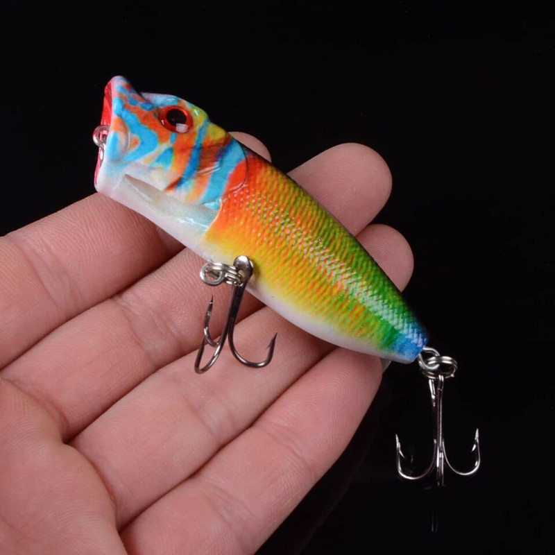 Popper Isca mākslīgais 7cm 11,8g makšķerēšanas māneklis cietās plastmasas vobleri dziļūdens Crankbait 4 krāsas Pieejamas 3D Eyes
