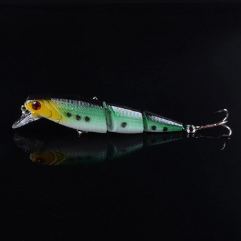 Ново пристигане 1 бр. 11 см/15 г риболовни примамки 3 сегментни реалистични пластмасови твърди примамки за плуване Налични 5 цвята воблери Риболовна стръв
