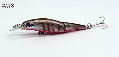 1 tk 9,2 cm / 3,6 tolli 7,6 g / 0,27 untsi kalapüügi landid Minnow Crankbait voblerid 8 värvi Minnow kalasööt 6# Konks kõva sööt 3D Eyes Pesca