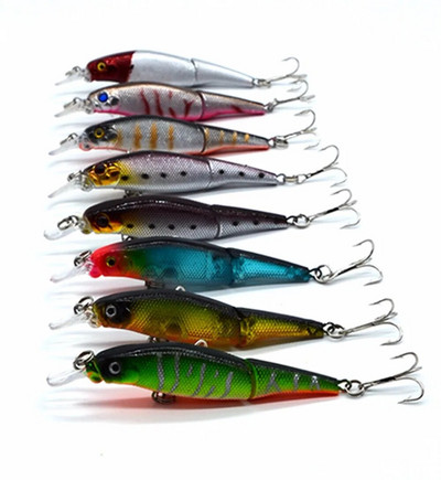 1kom 9.2cm/3.6in 7.6g/0.27oz Mamci za ribolov Minnow Crankbait Wobblers 8 boja Minnow mamac za ribolov 6# Tvrdi mamac za udicu 3D oči Pesca