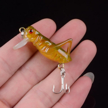 1 τεμ 3,5 cm 3g έντομα Grasshopper Fishing Lures Flying Wobbler Lure σκληρό δόλωμα Ζωντανό τεχνητά δολώματα Bass Pesca Swimbait