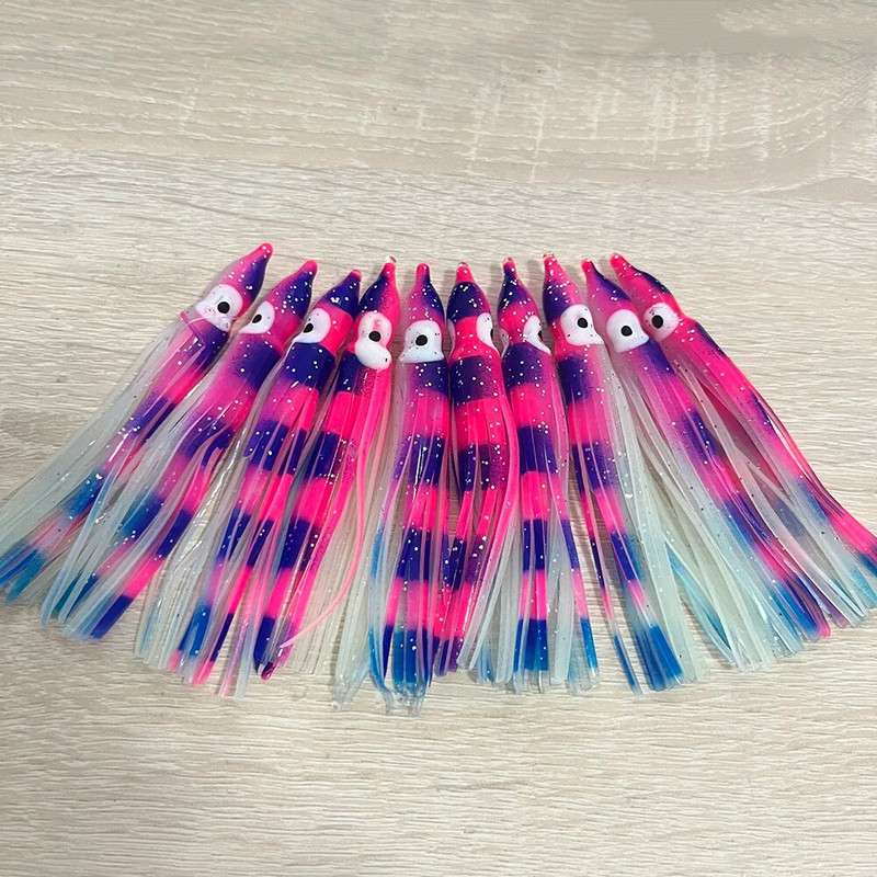 10 tk Inchiku 90 mm kalapüügi landid helendavad kaheksajalad pehme söödaga kummist kalmaari seelikud tuunikala purjekas säga peibutis abisööt Jig