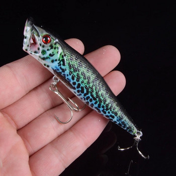 1 τεμ 9,5 εκ. 12 γραμμάρια Popper Fishing lures Hard Bionic Painted bait Wobblers Swim Fishing Tackle 6 Colors 6# Hooks 3D eyes