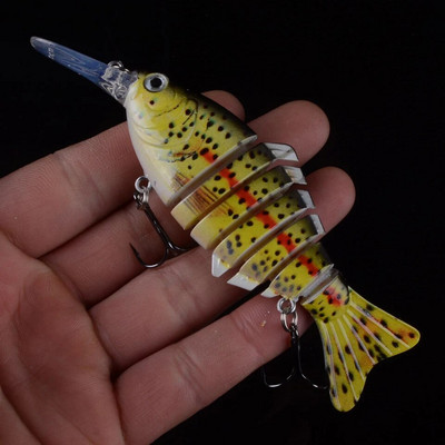 1gab 12cm 23g vobleri līdaku makšķerēšanas mānekļi Mākslīgie vairāku savienojumu posmi mākslīgā cietā ēsma velcēšana līdakas karpu makšķerēšanai