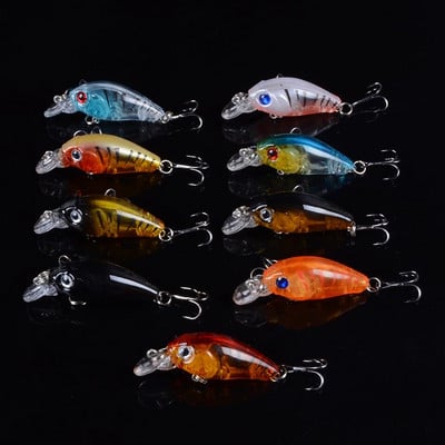 1kom mamac za pecanje Crankbait 45mm 3,5g Popper Minnow vobleri Isca umjetni mamac Pribor za pecanje na vodi Dvije udice 3D oči