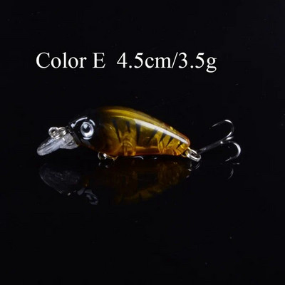 1 buc. Nalucă de pescuit Crankbait 45 mm 3,5 g Popper Minnow Wobblers Isca Momeală artificială Aparatură de pescuit Topwater Două cârlige Ochi 3D