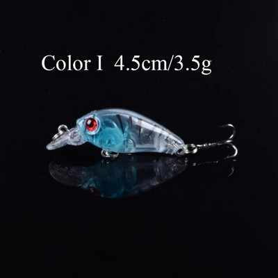 1 buc. Nalucă de pescuit Crankbait 45 mm 3,5 g Popper Minnow Wobblers Isca Momeală artificială Aparatură de pescuit Topwater Două cârlige Ochi 3D