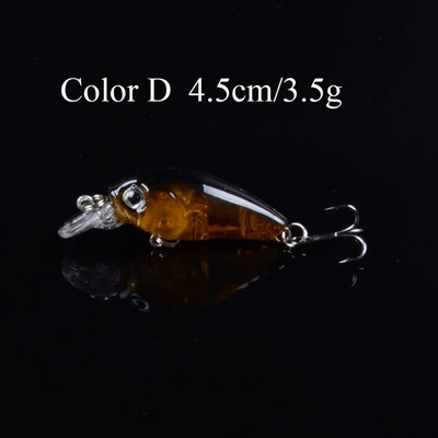 1 buc. Nalucă de pescuit Crankbait 45 mm 3,5 g Popper Minnow Wobblers Isca Momeală artificială Aparatură de pescuit Topwater Două cârlige Ochi 3D