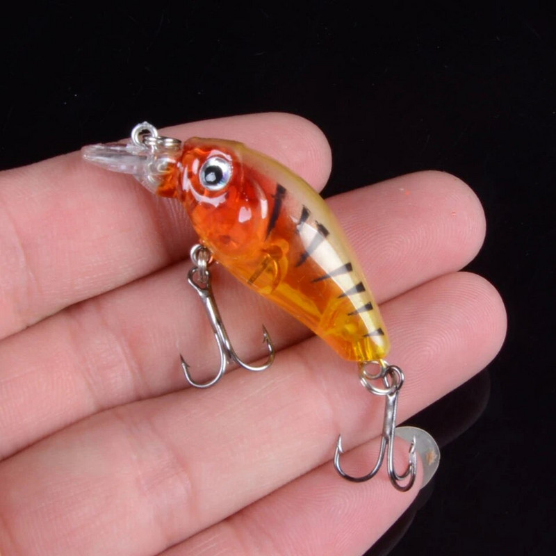 1 τεμ. Fishing Lure Crankbait 45mm 3,5g Popper Minnow Wobblers Isca Artificial Bait Εργαλείο ψαρέματος Topwater Two Hooks 3D Eyes