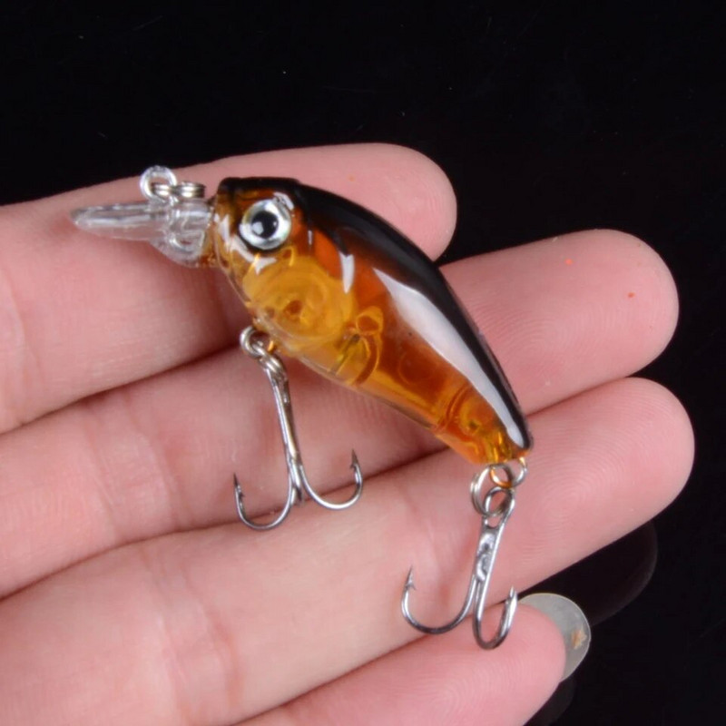 1 τεμ. Fishing Lure Crankbait 45mm 3,5g Popper Minnow Wobblers Isca Artificial Bait Εργαλείο ψαρέματος Topwater Two Hooks 3D Eyes