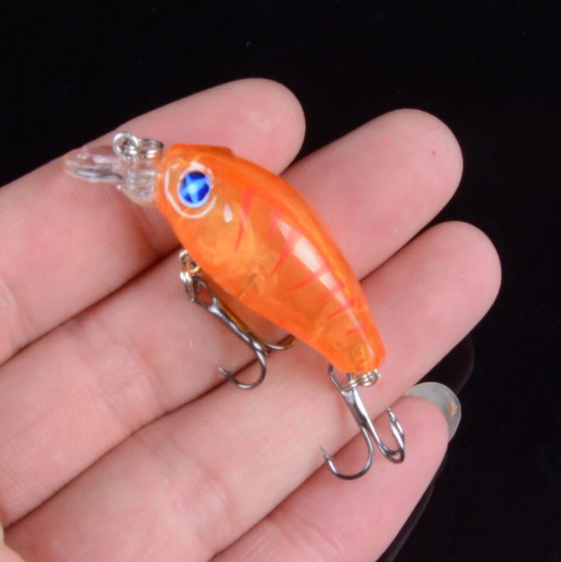 1 τεμ. Fishing Lure Crankbait 45mm 3,5g Popper Minnow Wobblers Isca Artificial Bait Εργαλείο ψαρέματος Topwater Two Hooks 3D Eyes