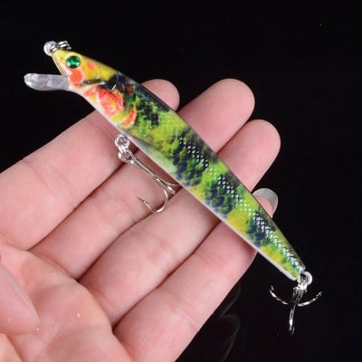 1 buc 9,5 cm 8,5 g Naluci de pescuit Minnow Hard Bionic 3D ochi momeală pictată 6 # cârlig Wobblers Swim Fishing Tackle 6 culori