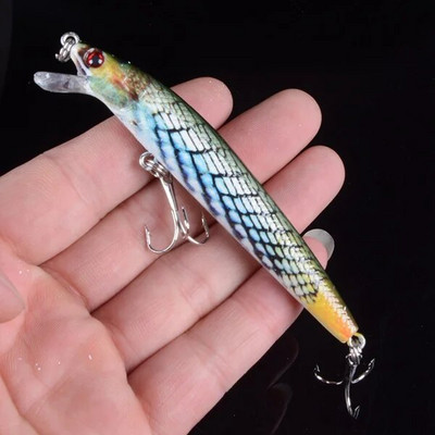 1 buc 9,5 cm 8,5 g Naluci de pescuit Minnow Hard Bionic 3D ochi momeală pictată 6 # cârlig Wobblers Swim Fishing Tackle 6 culori