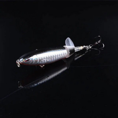 1gb Liels spiedpogas 9cm 13g Topwater Makšķerēšanas māneklis Mākslīgā cietā ēsma 3D Eyes Swimbait Mīksta Rotējoša Aste Makšķerēšanas piederumi