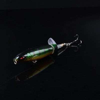1gb Liels spiedpogas 9cm 13g Topwater Makšķerēšanas māneklis Mākslīgā cietā ēsma 3D Eyes Swimbait Mīksta Rotējoša Aste Makšķerēšanas piederumi