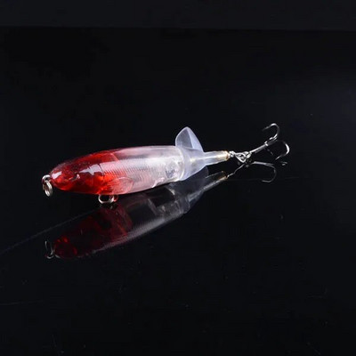 1gb Liels spiedpogas 9cm 13g Topwater Makšķerēšanas māneklis Mākslīgā cietā ēsma 3D Eyes Swimbait Mīksta Rotējoša Aste Makšķerēšanas piederumi