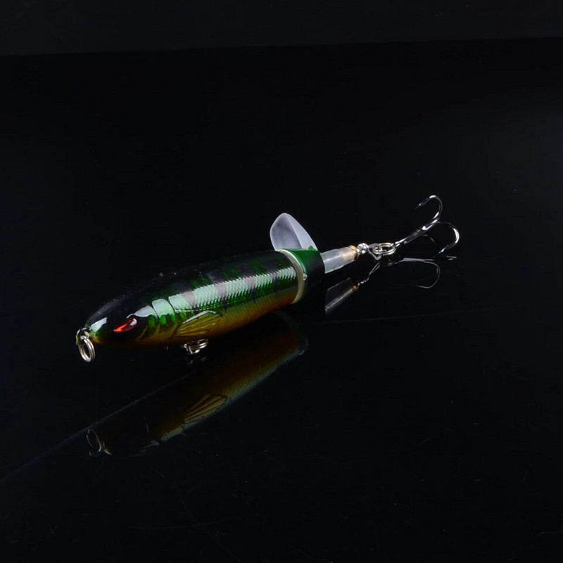 1gb Liels spiedpogas 9cm 13g Topwater Makšķerēšanas māneklis Mākslīgā cietā ēsma 3D Eyes Swimbait Mīksta Rotējoša Aste Makšķerēšanas piederumi