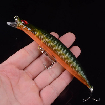 1 tk kalapüügi landid 12,4 cm 14,4 g Minnow Lure Rattling Kvaliteetne kõva söödaga Crankbait Wobbler kalastustarbed Leurre Peche Pike