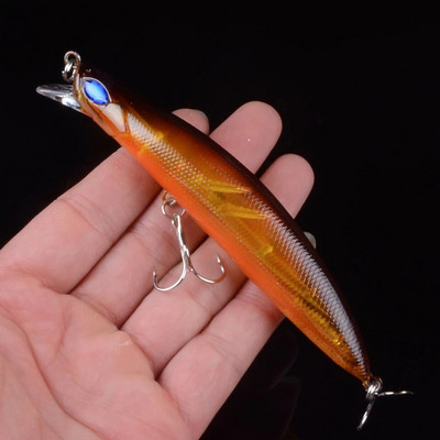 1 tk kalapüügi landid 12,4 cm 14,4 g Minnow Lure Rattling Kvaliteetne kõva söödaga Crankbait Wobbler kalastustarbed Leurre Peche Pike