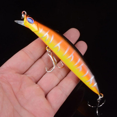 1 tk kalapüügi landid 12,4 cm 14,4 g Minnow Lure Rattling Kvaliteetne kõva söödaga Crankbait Wobbler kalastustarbed Leurre Peche Pike