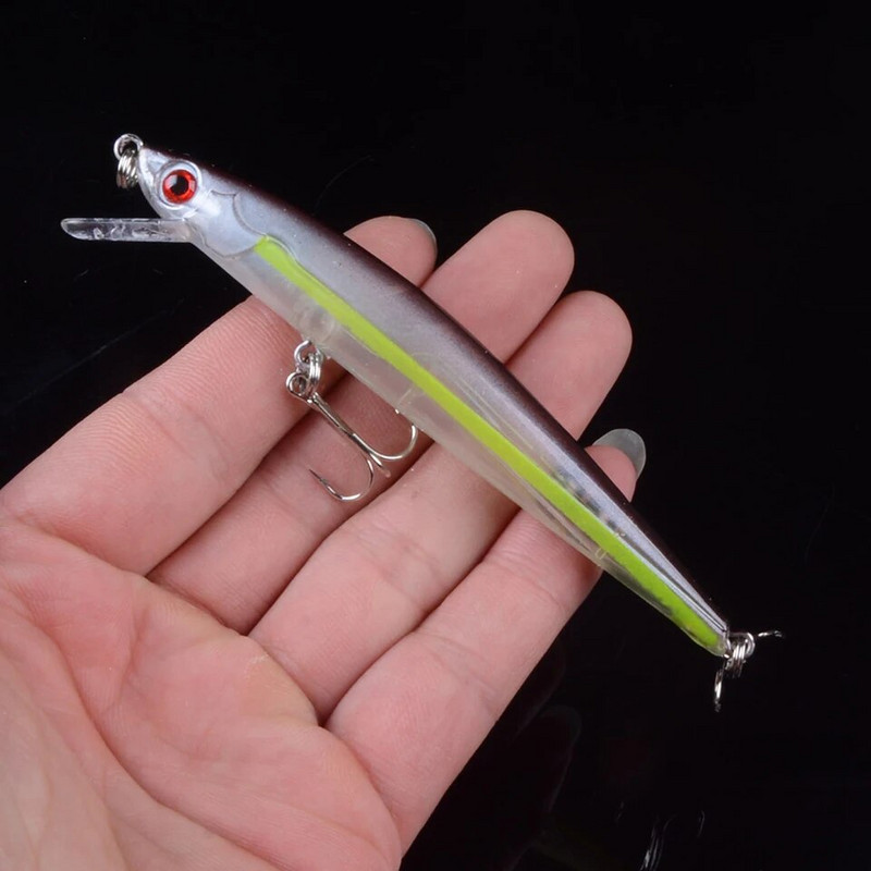 1tk 11cm 9,2g kõva söödaga Laser Minnow kalapüügilant Pesca konksuga kala vobler Crankbait Tackle kunstlikud landid 3D silmad