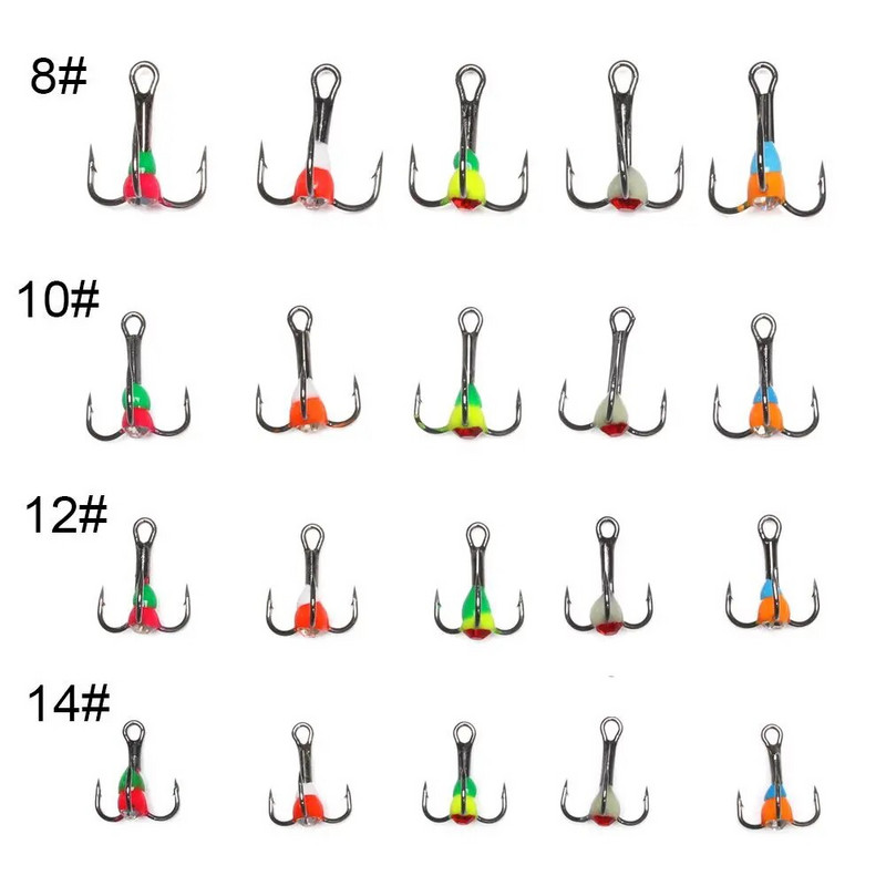 Udice za ribolov Udice za zimski ribolov na ledu Udica s tri čeljusti Alati za pribor od visokougljičnog čelika Mamac za tonuće od ugljičnog čelika 8# 10# 12# 14#