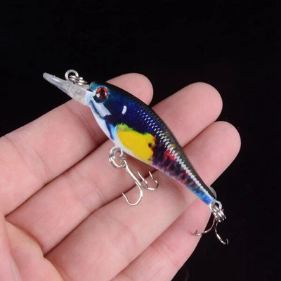 1 kom 6,5 cm 4,7 g voblera s vabicama za pecanje Minnow s 8 udica s plutajućim tvrdim mamcem, ribolovnim priborom Pesca Carp Crankbait 3D oči
