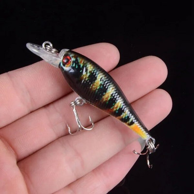 1 kom 6,5 cm 4,7 g voblera s vabicama za pecanje Minnow s 8 udica s plutajućim tvrdim mamcem, ribolovnim priborom Pesca Carp Crankbait 3D oči