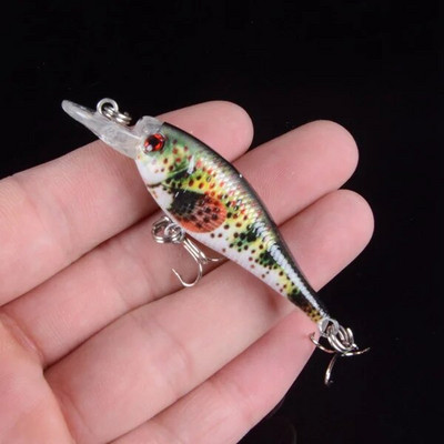 1 kom 6,5 cm 4,7 g voblera s vabicama za pecanje Minnow s 8 udica s plutajućim tvrdim mamcem, ribolovnim priborom Pesca Carp Crankbait 3D oči