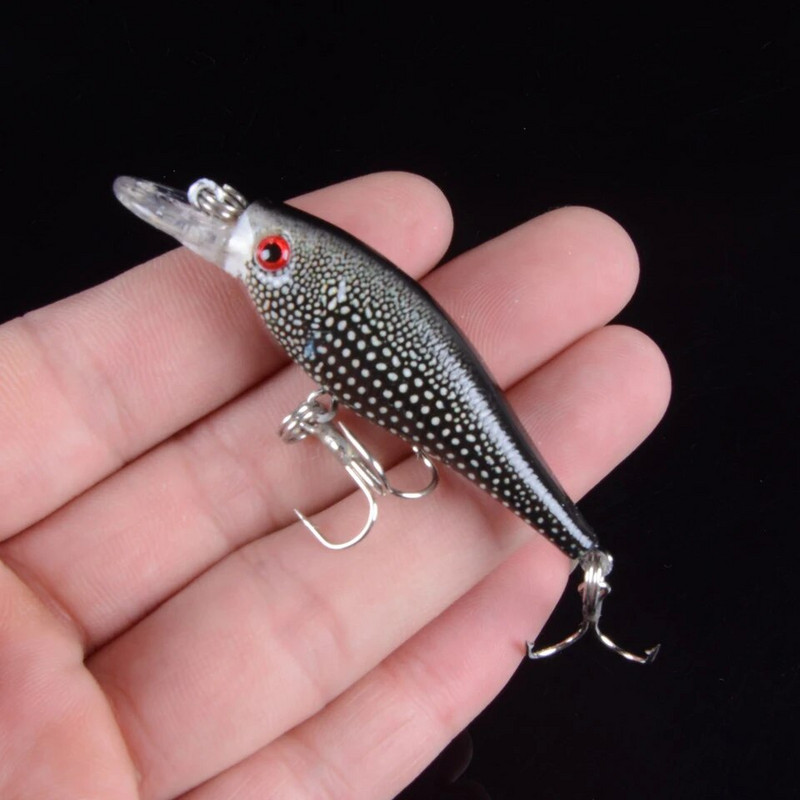 1 kom 6,5 cm 4,7 g voblera s vabicama za pecanje Minnow s 8 udica s plutajućim tvrdim mamcem, ribolovnim priborom Pesca Carp Crankbait 3D oči