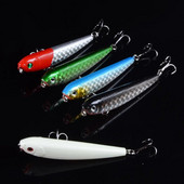 1τμχ Top Water Fishing Lure Wobbler Μολύβι σκληρής πλαστικής τεχνητής επιφάνειας Minnow 8,5cm 10g με 3D μάτια